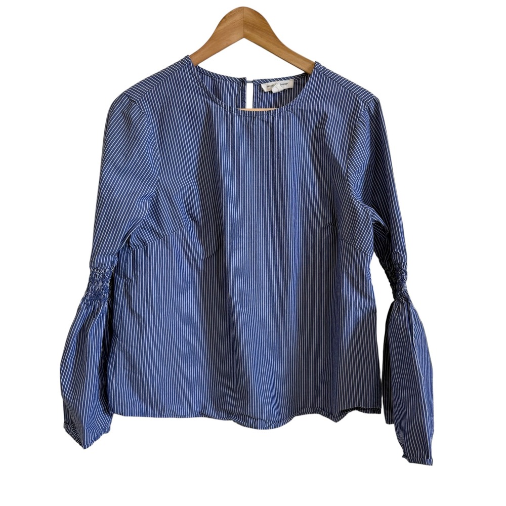 BeachLunchLounge Blue Striped Long Sleeve Blouse Women's Size S‎